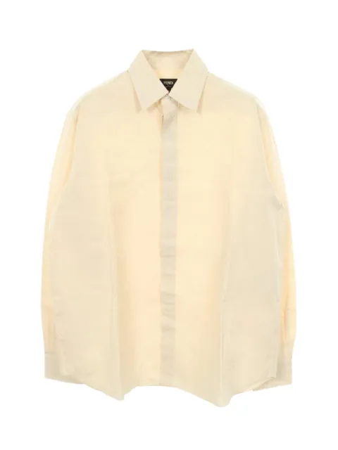 Fendi Pre-Owned 2000s embroidered-detailing long-sleeved shirt Neutrals 1052375