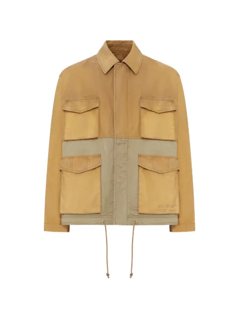 Golden Goose safari jacket in beige and military-green cotton with maxi pockets Neutrals GUP02521P002352