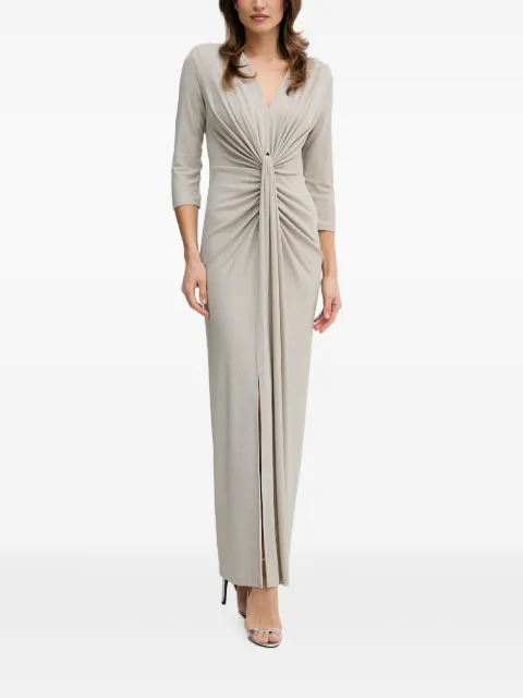 Joseph Ribkoff twist-detail three-quarter-sleeve maxi dress Grey 261743