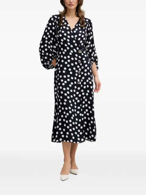 Joseph Ribkoff polka-dot button-front midi dress Blue 261901