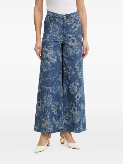 FRACOMINA floral-print palazzo pants Blue FS26SV3012D400K2