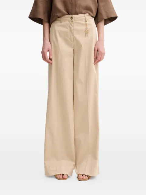FRACOMINA charm-detail wide-leg trousers Neutrals FS26SV3011W40101