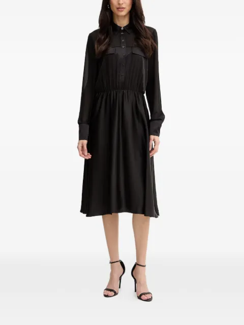 FRACOMINA button-up silk-satin midi dress Black FY26SD2025W41101