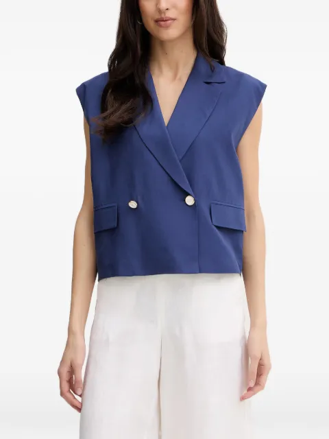 FRACOMINA double-breasted sleeveless top Blue FS26SJ1001W62201