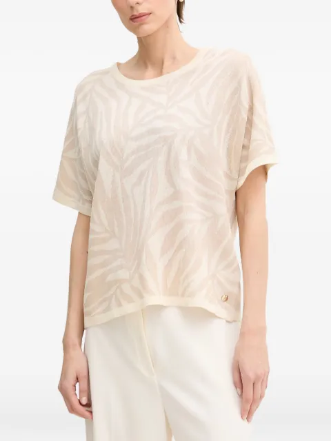 Joseph Ribkoff palm-leaf top Neutrals 262956