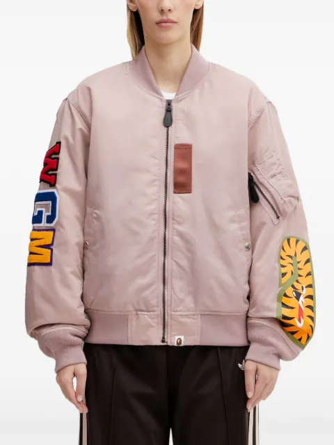 A BATHING APE® shark-patch bomber jacket Pink 001HJL802003L