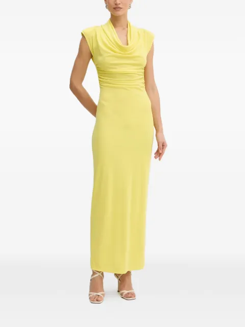 FRACOMINA cowl-neck open-back maxi dress Yellow FS26SD3003W62601