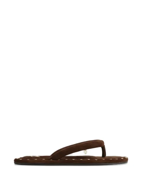 NAKED WOLFE Grenada studded padded-strap flip-flops Brown GRENADABROWN