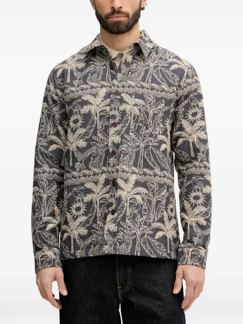 Mos Mosh David palm-print shirt jacket Blue 509480