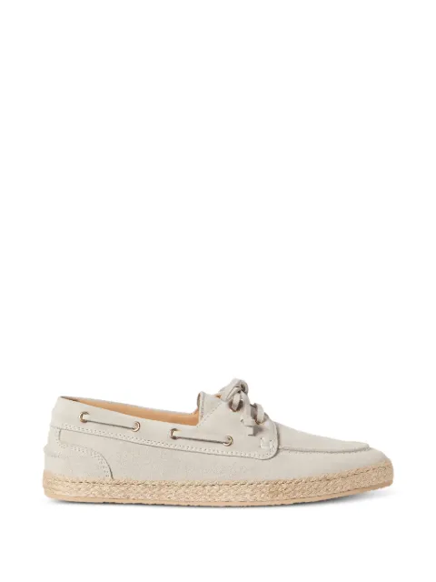 Brunello Cucinelli suede boat shoes with rope insert Neutrals MPUSOLI658C4269