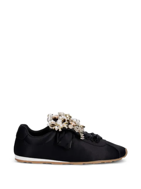 Jeffrey Campbell Shelter crystal-embellished faux-pearl sneakers Black JCD269501
