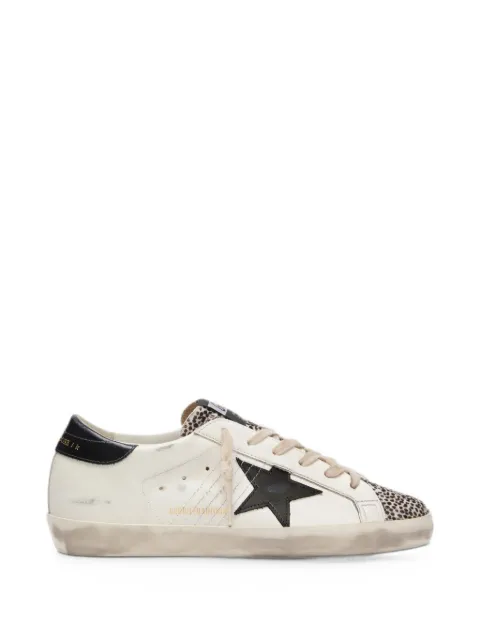 Golden Goose Super-Star LTD in white leather with black star and pony skin details sneakers White GWF00101F008513
