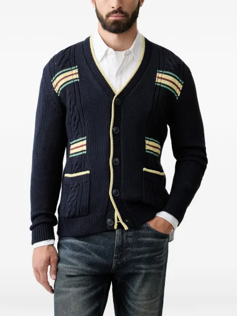 Benetton cable-knit striped cardigan Blue 1ZHHK601W