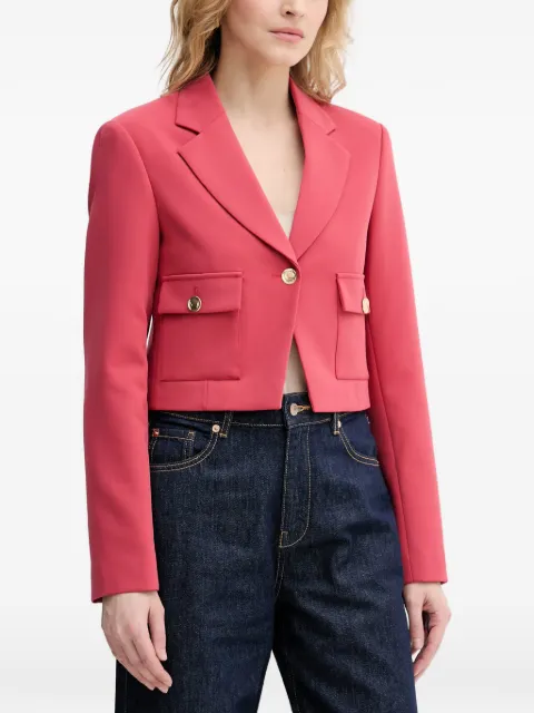 Benetton cropped notch-lapel blazer Red 243XDW03M