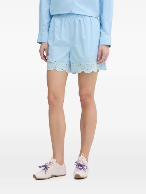 Stine Goya broderie-anglaise scalloped-hem shorts Blue SGP1462499