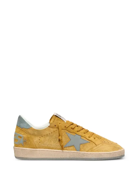 Golden Goose Ball Star trainers in ocher suede with leather star and light blue suede heels tab Yellow GMF00117F008300