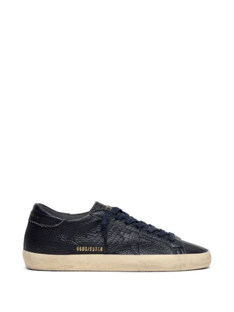 Golden Goose Super-Star sneakers in leather with tone-on-tone leather star Blue GMF00101F008887