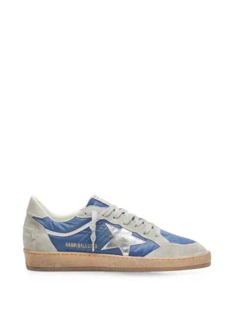 Golden Goose Ball Star in denim-blue nylon with light gray suede inserts and metallic silver leather star sneakers Blue GMF00117F008584