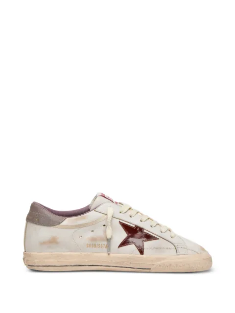 Golden Goose Super-Star trainers in white leather with burgundy laminated leather star White GMF01113F008591