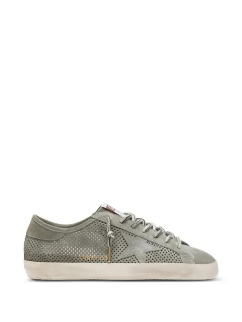Golden Goose Super-Star LTD sneakers in perforated suede with matching suede star Green GMF00931F008594