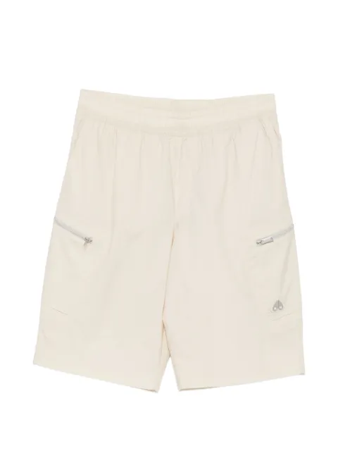 Moose Knuckles logo-plaque zip-pocket shorts Neutrals M16MR770