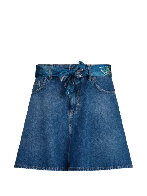 LIU JO scarf-belt mini skirt Blue UA6252D024478892
