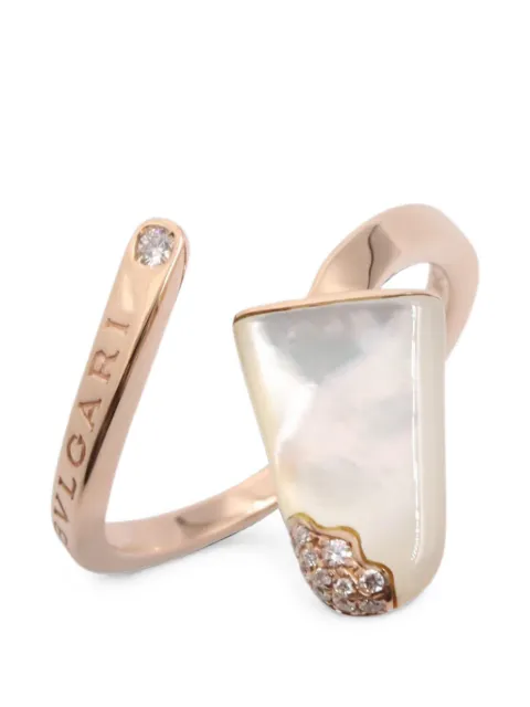 Bvlgari Pre-Owned 2010s Gelati diamond and pearl ring Pink 1059366