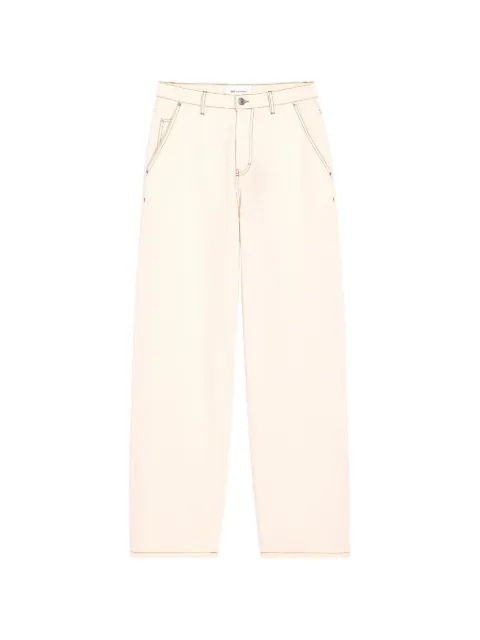 AMI Paris white cotton wide-fit trousers Neutrals H26HTR881DE0127