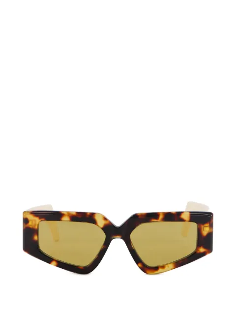 VALENTINO GARAVANI EYEWEAR V-logo geometric-frame sunglasses Brown VG0006S