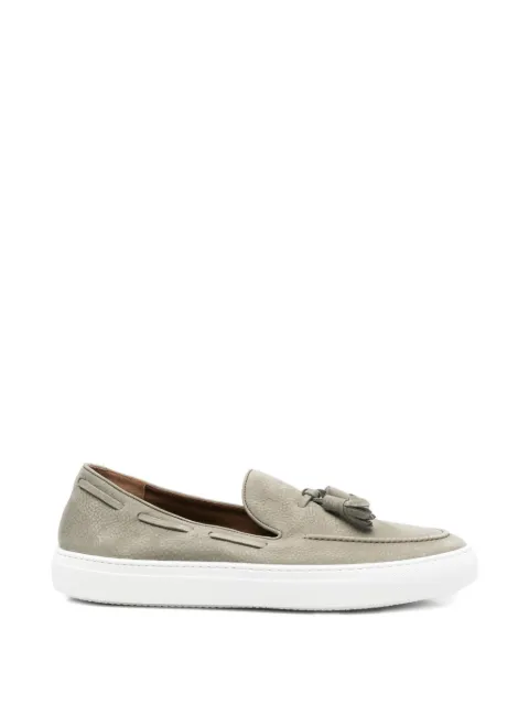 Fratelli Rossetti tassel pebbled-leather loafers Green 47087