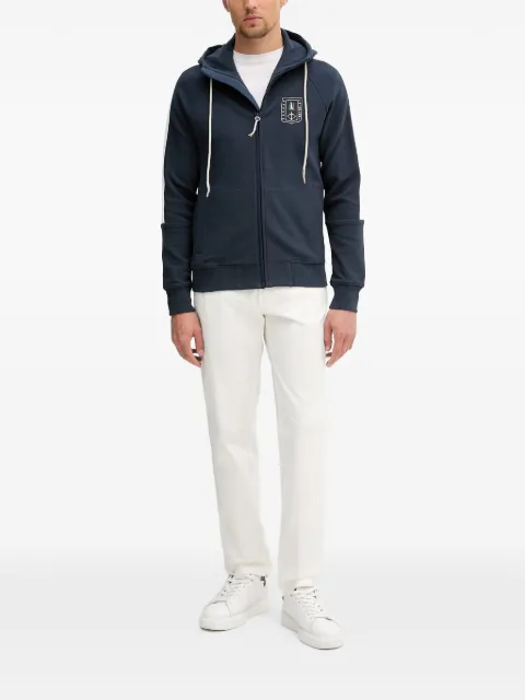 Aeronautica Militare logo-printed zip-up hoodie Blue FE2098UF0068