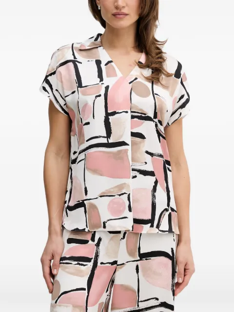 Joseph Ribkoff abstract-print short-sleeve top White 261308