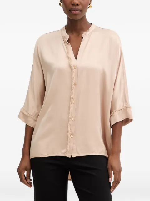 FRACOMINA frayed-trim blouse Neutrals FS26ST6014W41301
