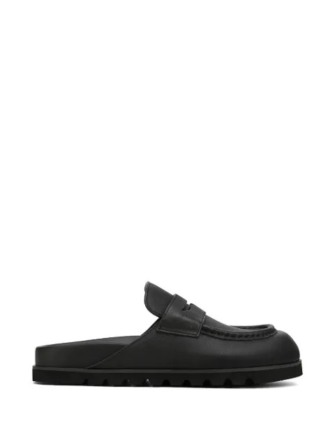 NAKED WOLFE Cord pebble-embossed penny-strap slides Black CORDBLACKPEBBLE