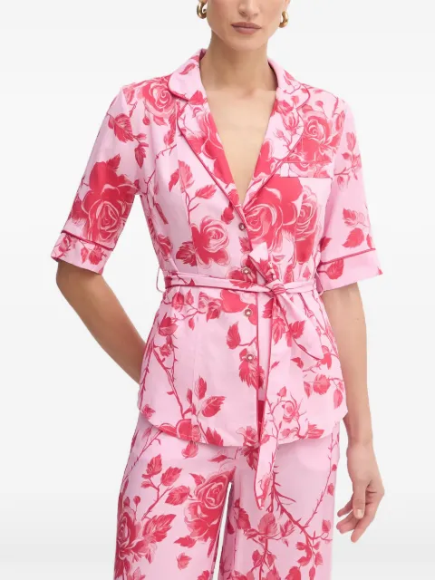 FRACOMINA floral-print belted blouse Pink FS26ST6019W622K9