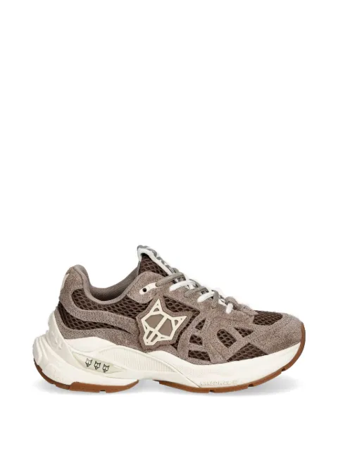 NAKED WOLFE Smash mesh-panelled sneakers Brown SMASHMUSHROOM