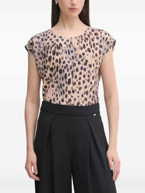 Joseph Ribkoff leopard-print plissé top Neutrals 262602