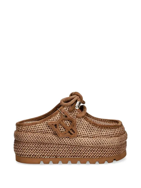 NAKED WOLFE Blizzard raffia mules Neutrals BLIZZARDTANRAFFIA