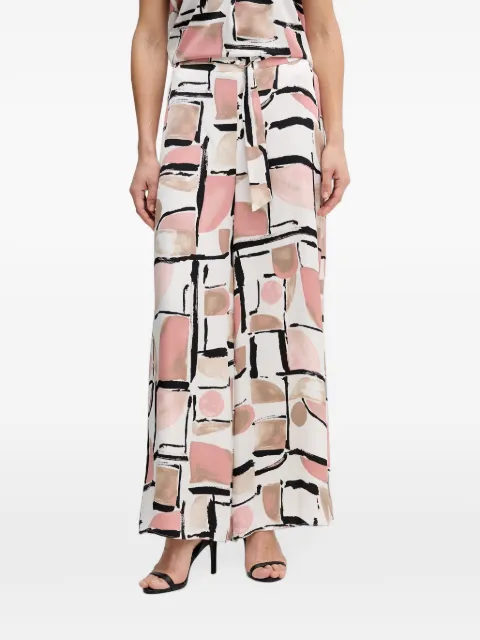 Joseph Ribkoff abstract-print palazzo pants White 261198