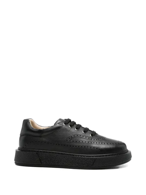 SERGIO MORETTI FIRENZE brogue-detail pebbled sneakers Black 657825211BLK