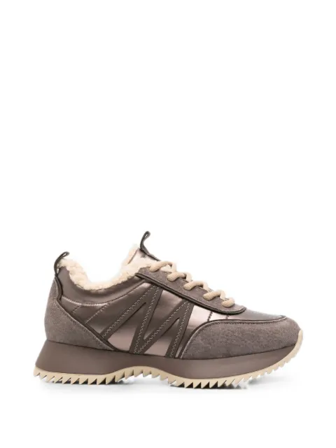 SERGIO MORETTI FIRENZE shearling-trim panelled sneakers Brown 604525213WOBRW