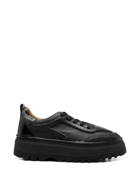 SERGIO MORETTI FIRENZE pebbled platform sneakers Black 657825207BLK