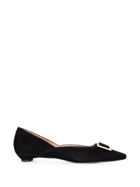 SERGIO MORETTI FIRENZE buckle-detail pointed-toe ballet flats Black 602025221