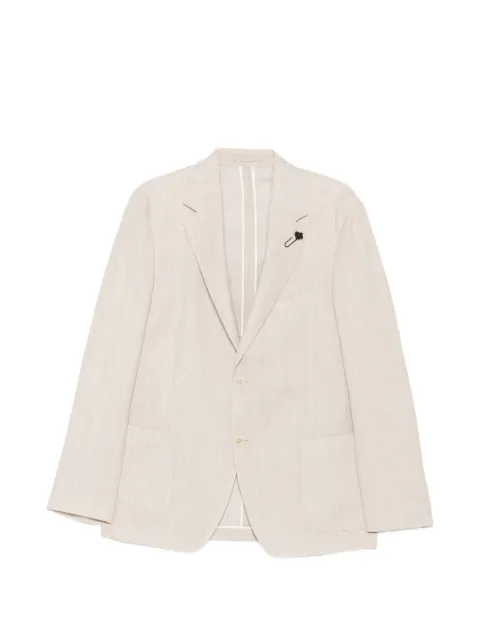 Lardini flower-pin single-breasted blazer Neutrals CN6202EPAIF66508