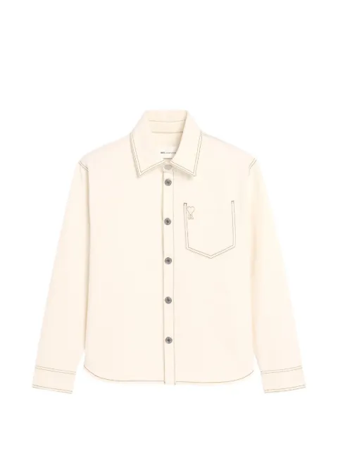 AMI Paris Ami De Coeur shirt jacket Neutrals H26HJK908DE0127