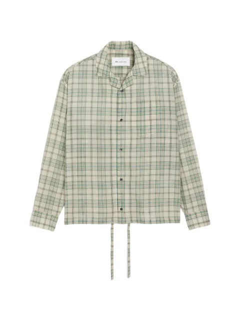 AMI Paris boxy cotton checkered shirt Neutrals H26HSH846PL0109
