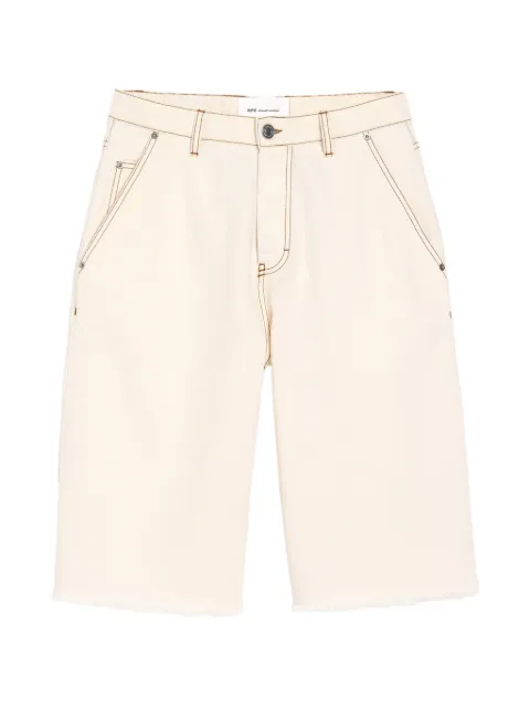 AMI Paris cotton wide-fit shorts Neutrals H26HSO845DE0127