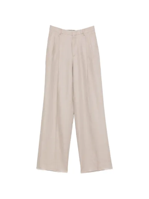 Tagliatore Ebony pleated linen trousers Neutrals PEBONY340021U