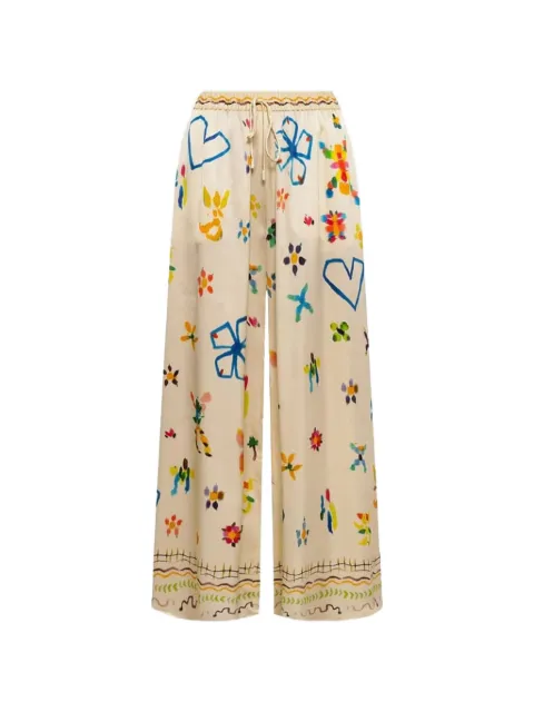 ALEMAIS Sidi silk trousers Neutrals 6384P