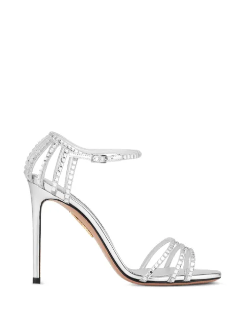 Aquazzura Sensation Crystal heeled sandals Silver SSYHIGS0SYACCC